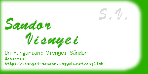 sandor visnyei business card